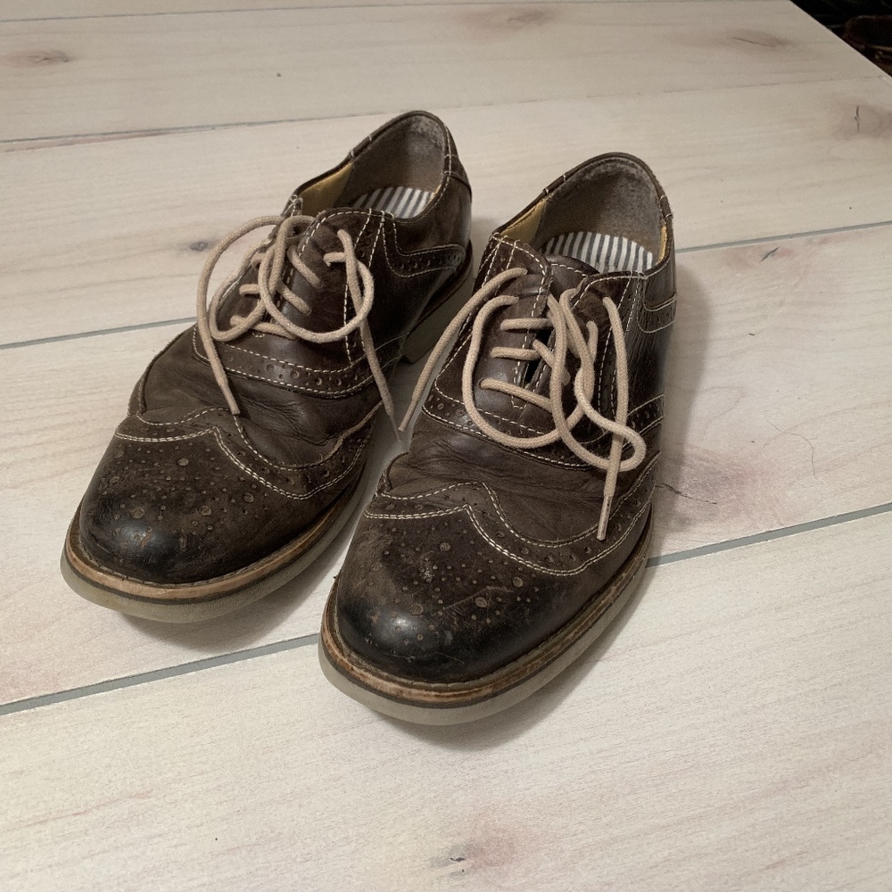 mens‎ 7.5 bass & co oxfords brown